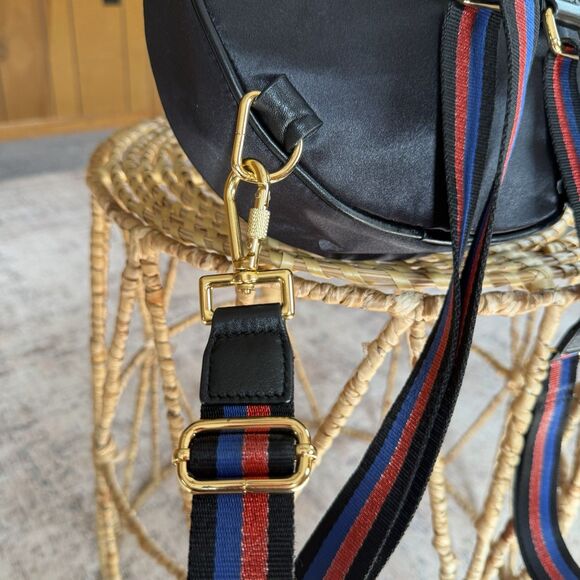 Puma X Balmain Leather Satin Round Backpack Black Gold Streetwear RARE find! - Picture 8 of 15